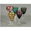 Image 1 : A set of six amber flash, a set of six Harlequin, a set of four amethyst wine glasses and a set o...