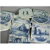 Image 1 : Eleven Dutch tiles, each with Manganese decoration, 18th century and later, 13 x 13cm approx Est....