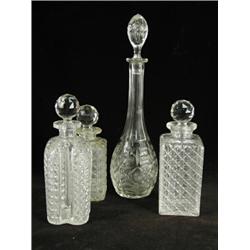 Four cut glass decanters and stoppers, tallest 43cm high Est. 80/120...