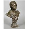 Image 1 : A bronze bust of a gypsy girl titled 'Agar', cast from the model by Villanis, signed E. Villanis,...