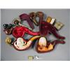 Image 1 : Eight assorted Meerchaum wood and pot pipes, a gold mounted cheroot holder and a miniature box of...