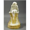 Image 1 : An Art Deco alabaster figure of a nude seated on a fountain, indistinctly signed to back, 43cm Es...