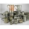 Image 1 : Nineteen 19th and 20th century pewter tankards, sized including quarts, half pints, gill, half an...
