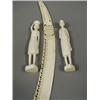 Image 1 : A pair of carved ivory African figures and a large tusk size carving, decorated with graduated el...