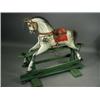 Image 1 : A carved wood and gesso rocking horse by F. H. Ayres, circa 1900, the head swivelling, on a stati...