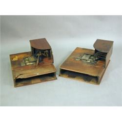 Two Ponting's patent booking machines, with label to hinged lid, (one damaged) Est. 100/150...