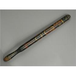 A George III policemans wooden truncheon painted with a Coat of Arms 'G III R', initialled 'C.P.'...