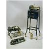 Image 1 : An Ediphone dictaphone on a stand, an Edison shaving machine, one other machine with cylinders an...