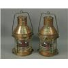 Image 1 : Two copper ships 'Metecrite' lamps, by W. T. George, Birmingham, 62cm high to handle Est. 150/250...
