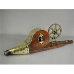 A 19th century mahogany and brass mounted set of peat bellows, 67cm long Est. 100/150...
