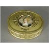 Image 1 : A late 19th century ormolu oval box, the hinged cover with a painted portrait miniature reputed t...