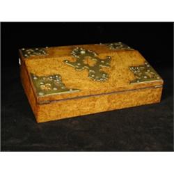 A mid Victorian pollard oak writing slope with Gothic gilt metal mounts, 35.5cm Est. 450/550...