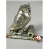 Image 1 : A silver penknife cigar cutter, an owl stamped to the reverse, a silver handled boot pull and a c...