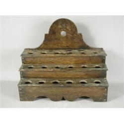An antique three tier oak spice rack, 30 x 35.5cm Est. 50/100...