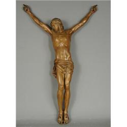 An 18th century figure of Christ crucified, carved boxwood, 46cm Est. 800/1200...