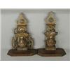 Image 1 : A pair of continental carved walnut caryatid wall brackets, 35cm high Est. 200/250...