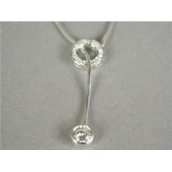 A diamond pendant of modern design set in 18ct white, consisting of a circle of single cut stones...