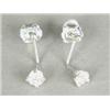 Image 1 : A pair of diamond solitaire drop earrings (each approx. 0.50ct), set in white metal (tests gold)...