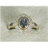 Image 1 : A Royal Doulton 14ct gold sapphire and diamond cluster ring with dark blue enamel set shoulders,...