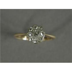A Victorian diamond cluster ring set with old cut stones, size O 1/2 Est. 100/200...
