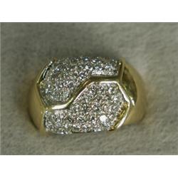 An 18ct gold ring, pave set with approx 1.5cts of diamonds, size L 1/2 (matches lots 680-682) Est...