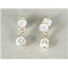 Image 1 : A pair of diamond drop earrings, bezel set in 9ct gold (total approx 1.3cts) Est. 800/1000...