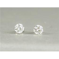 A pair of diamond solitaire earstuds, (total approx 1.85ct), set in 18ct white gold Est. 3250/425...