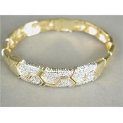 An 18ct gold diamond bracelet, pave set with approx 1.8cts, 19cm long (matches lot 681 and 682) E...