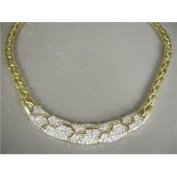 An 18ct gold diamond choker, pave set with approx 4cts, 43cm long (matches lot 680 and 682) Est....