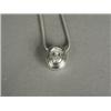 Image 1 : An oval diamond solitaire pendant (approx 1.5cts), bezel set in 18ct white gold, on a snake chain...