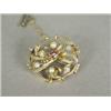 Image 1 : An antique 14ct gold brooch set with a ruby, two opals and seed pearls, 2.5cm long, with a safety...