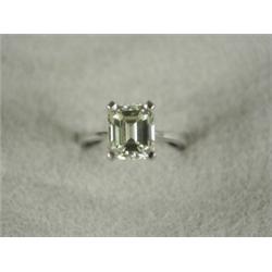 A diamond solitaire ring, emerald cut, 3.2cts, set in 18ct white gold, size L Est. 6500/7000...