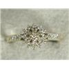 Image 1 : A diamond cluster ring with diamond set shoulders, set in 9ct gold, size I 1/2 Est. 75/100...