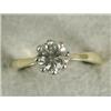 Image 1 : A diamond solitaire ring (approx 1.12ct), set in 18ct white gold to a yellow shank, size O Est. 1...