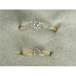 Two diamond solitaire rings set in 18ct gold, sizes H and U Est. 70/100...