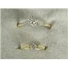 Image 1 : Two diamond solitaire rings set in 18ct gold, sizes H and U Est. 70/100...