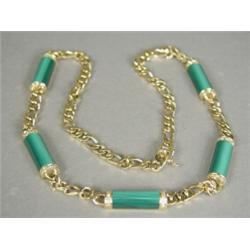 An 18ct gold diamond and enamel necklace on a figaro chain, set with approx 1.5cts of diamonds, 5...