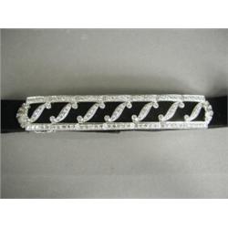 A diamond set choker, set in 18ct white gold, on black velvet, total length 32cm Est. 2500/3000...