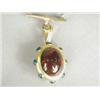 Image 1 : An 18ct gold Victorian brooch set with a carbuncle garnet, the reverse set with hair, with enamel...