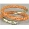 Image 1 : An antique coral and yellow metal snake bracelet Est. 120/160...