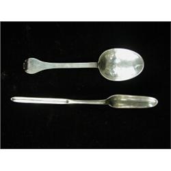 A George I silver marrow scoop, hallmarked London 1728, makers mark part rubbed but probably Phil...