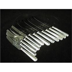 Six silver handled dinner knives and six similar dessert knives, 1968/69 Est. 100/200...