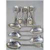 Image 1 : Two pairs of Georgian silver serving spoons, hallmarked London 1784 and 1828, makers Thos Northco...
