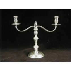 A silver twin-branch candelabrum, London 1968, 29cm high Est. 100/150...