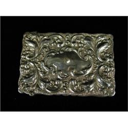 A Victorian silver embossed card case, Birmingham 1908, 10cm long Est. 80/120...
