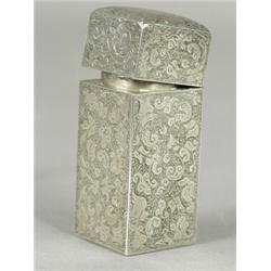A Victorian silver engraved scent bottle, makers mark S. M., London, 1883 Est. 100/120...