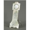Image 1 : A silver easel grandfather clock watch, Birmingham, 1912, 16cm high Est. 60/80...