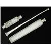 Image 1 : A silver horn candle extinguisher, 30cm long, a hobnail cut flask and a Victorian cut glass and s...