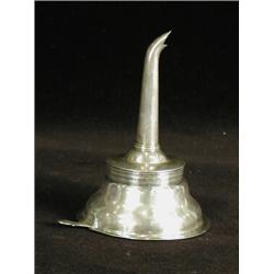 A George III silver wine funnel, by Andrew Fogleberg, London 1799, 22cm high Est. 300/400...