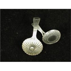 Two silver caddy spoons, 1801 and 1809 Est. 100/150...